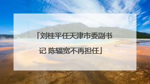 刘桂平任天津市委副书记 陈辐宽不再担任