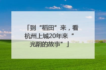 到“稻田”来，看杭州上城20年来“光阴的故事”