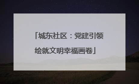 城东社区：党建引领绘就文明幸福画卷