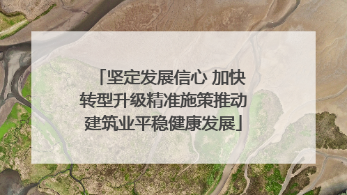 坚定发展信心 加快转型升级精准施策推动建筑业平稳健康发展