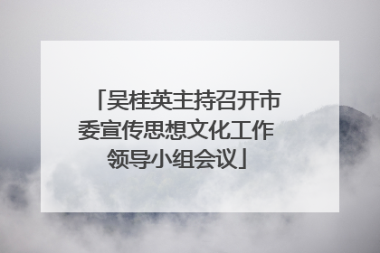 吴桂英主持召开市委宣传思想文化工作领导小组会议