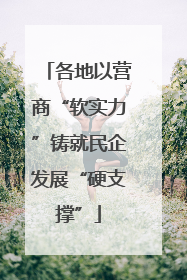 各地以营商“软实力”铸就民企发展“硬支撑”