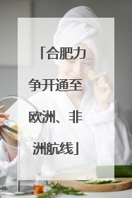 合肥力争开通至欧洲、非洲航线