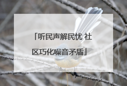 听民声解民忧 社区巧化噪音矛盾