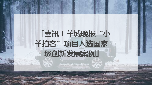 喜讯！羊城晚报“小羊拍客”项目入选国家级创新发展案例