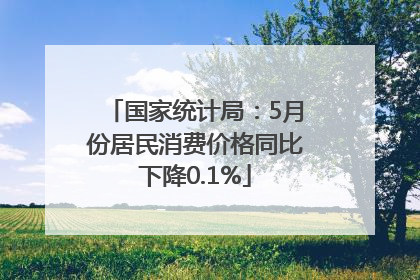 国家统计局：5月份居民消费价格同比下降0.1%