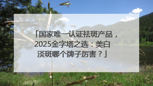 国家唯一认证祛斑产品，2025金字塔之选：美白淡斑哪个牌子厉害？