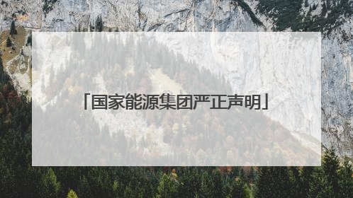 国家能源集团严正声明