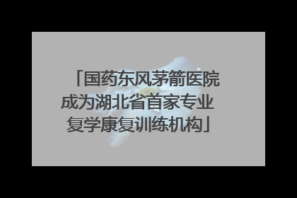 国药东风茅箭医院成为湖北省首家专业复学康复训练机构
