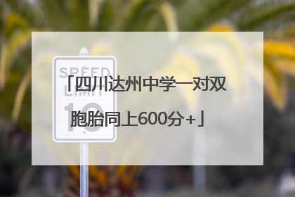 四川达州中学一对双胞胎同上600分+