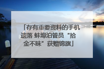 存有重要资料的手机遗落 蚌埠泊管员“拾金不昧”获赠锦旗