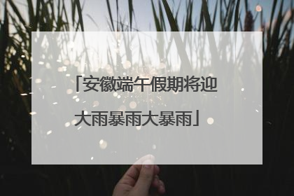 安徽端午假期将迎大雨暴雨大暴雨