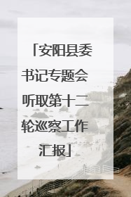 安阳县委书记专题会听取第十二轮巡察工作汇报