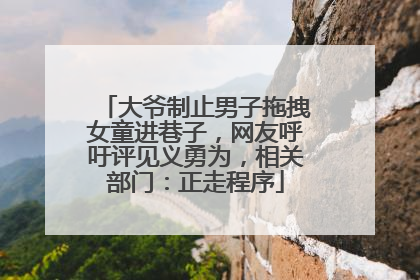 大爷制止男子拖拽女童进巷子，网友呼吁评见义勇为，相关部门：正走程序