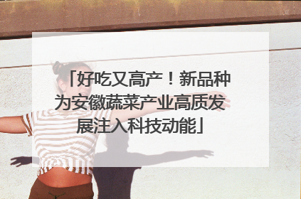 好吃又高产！新品种为安徽蔬菜产业高质发展注入科技动能