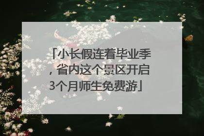 小长假连着毕业季，省内这个景区开启3个月师生免费游