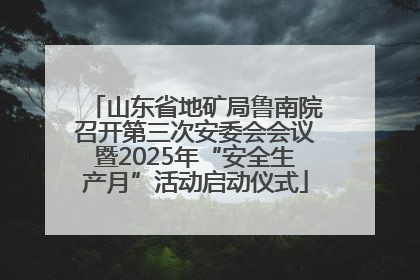 山东省地矿局鲁南院召开第三次安委会会议暨2025年“安全生产月”活动启动仪式