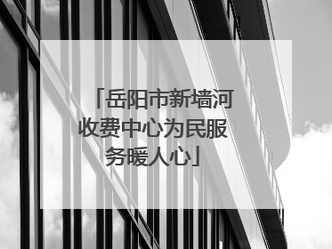 岳阳市新墙河收费中心为民服务暖人心