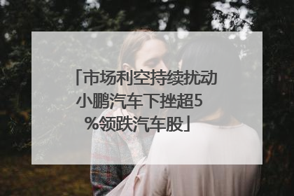 市场利空持续扰动 小鹏汽车下挫超5%领跌汽车股