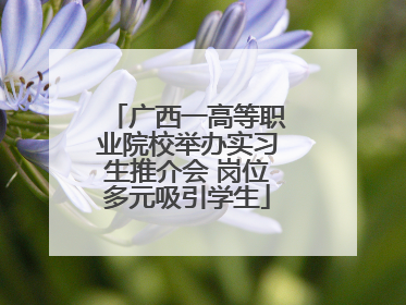 广西一高等职业院校举办实习生推介会 岗位多元吸引学生