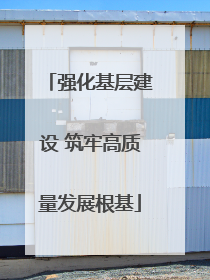 强化基层建设 筑牢高质量发展根基