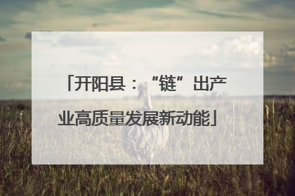 开阳县：“链”出产业高质量发展新动能