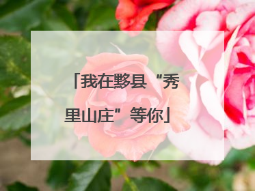 我在黟县“秀里山庄”等你