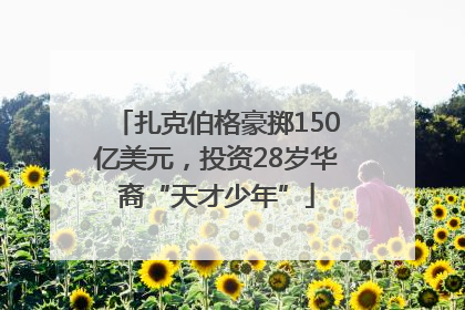 扎克伯格豪掷150亿美元，投资28岁华裔“天才少年”