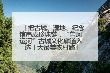 把古城、湿地、纪念馆串成珍珠链，“鲁风运河”古城文化廊道入选十大最美农村路