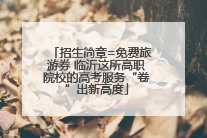 招生简章=免费旅游券 临沂这所高职院校的高考服务“卷”出新高度