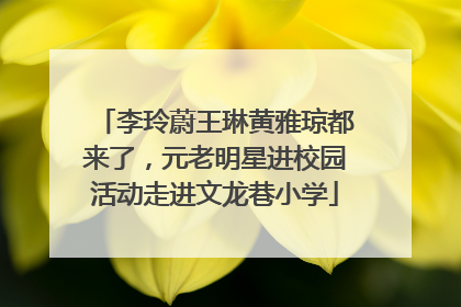 李玲蔚王琳黄雅琼都来了，元老明星进校园活动走进文龙巷小学