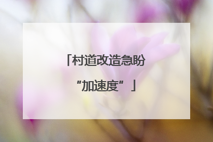 村道改造急盼“加速度”