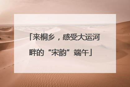 来桐乡，感受大运河畔的“宋韵”端午