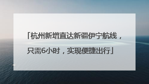 杭州新增直达新疆伊宁航线，只需6小时，实现便捷出行
