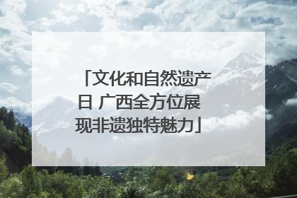 文化和自然遗产日 广西全方位展现非遗独特魅力