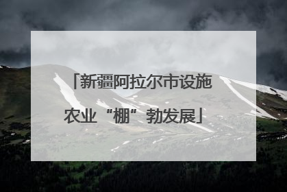 新疆阿拉尔市设施农业“棚”勃发展