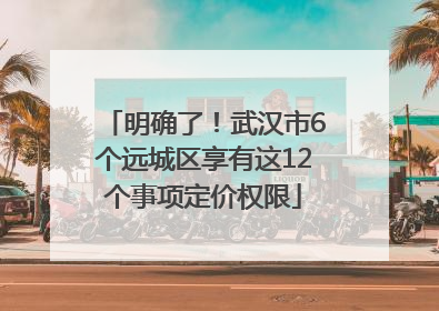 明确了！武汉市6个远城区享有这12个事项定价权限