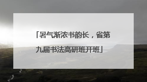 暑气渐浓书韵长，省第九届书法高研班开班