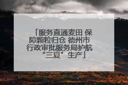 服务直通麦田 保障颗粒归仓 德州市行政审批服务局护航“三夏”生产