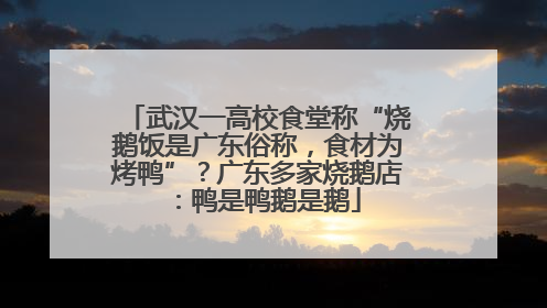 武汉一高校食堂称“烧鹅饭是广东俗称，食材为烤鸭”？广东多家烧鹅店：鸭是鸭鹅是鹅