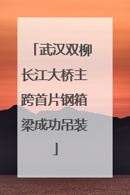 武汉双柳长江大桥主跨首片钢箱梁成功吊装