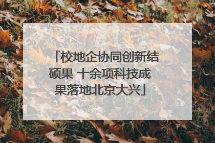 校地企协同创新结硕果 十余项科技成果落地北京大兴