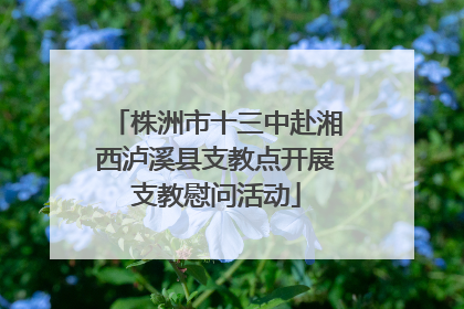 株洲市十三中赴湘西泸溪县支教点开展支教慰问活动