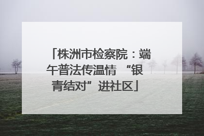 株洲市检察院：端午普法传温情 “银青结对”进社区