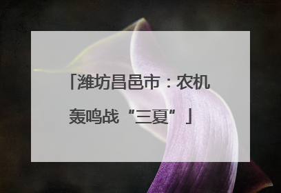 潍坊昌邑市：农机轰鸣战“三夏”