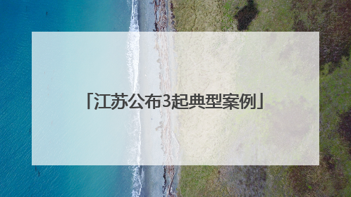 江苏公布3起典型案例