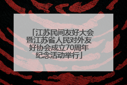江苏民间友好大会暨江苏省人民对外友好协会成立70周年纪念活动举行