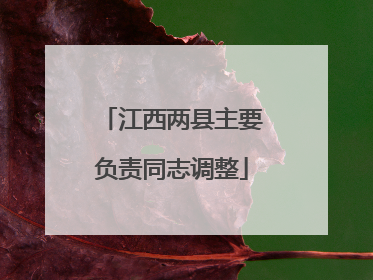 江西两县主要负责同志调整
