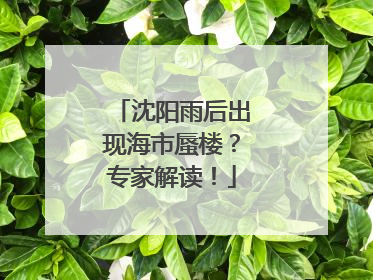 沈阳雨后出现海市蜃楼？专家解读！