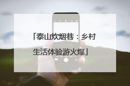 泰山炊烟巷：乡村生活体验游火爆